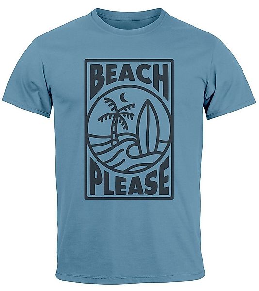 Neverless Print-Shirt Herren T-Shirt Beach Please Surfing Surfboard Wave We günstig online kaufen