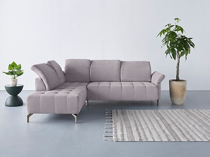 Home affaire Ecksofa »Fresh L-Form« Federkern, wahlweise Kopfteilverstellun günstig online kaufen