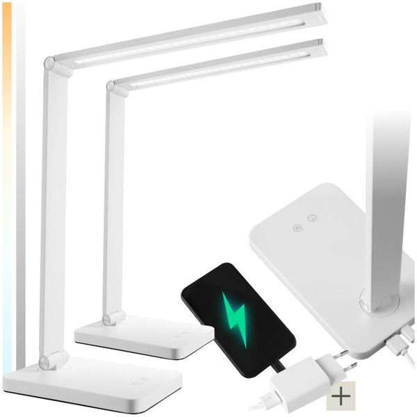 tectake Schreibtischlampe Tischleuchte Novaly, LED, dimmbar, günstig online kaufen