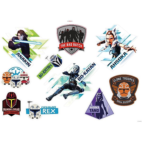Komar Wandtattoo "Clone Wars Badges - Größe 100 x 70 cm", (10 St.), selbstk günstig online kaufen