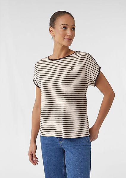 comma casual identity Kurzarmshirt Gestreiftes Jersey-T-Shirt günstig online kaufen