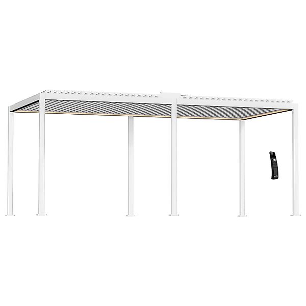 Dreamgarden Pergola 6 x 3 x 2,5 m Tropea Elektrisch Weiß Lamellendach günstig online kaufen