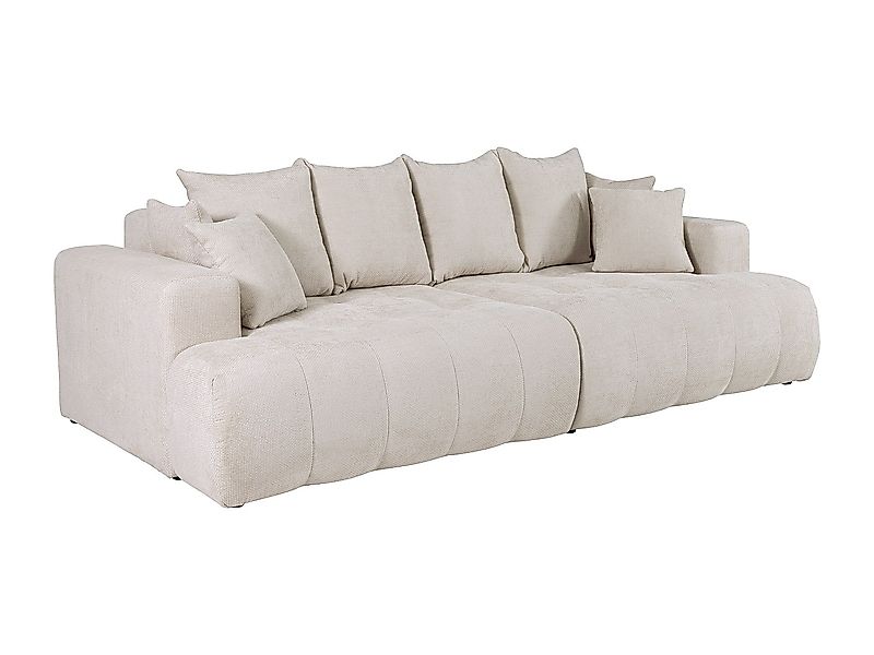 Sofa 4-Sitzer - tiefe Komfortsitzfläche - Strukturstoff - Beige - MOTINO günstig online kaufen
