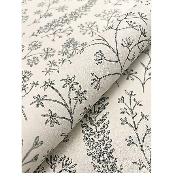 Newroom Vliestapete Rika White Blumen Floral günstig online kaufen