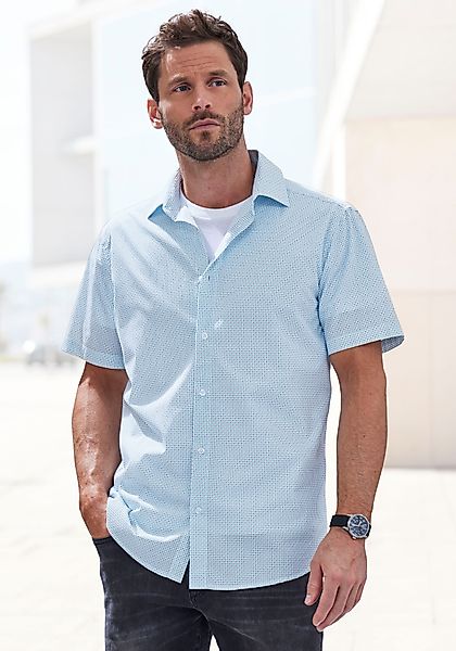 H.I.S Kurzarmhemd Regular fit allover bedruckt günstig online kaufen