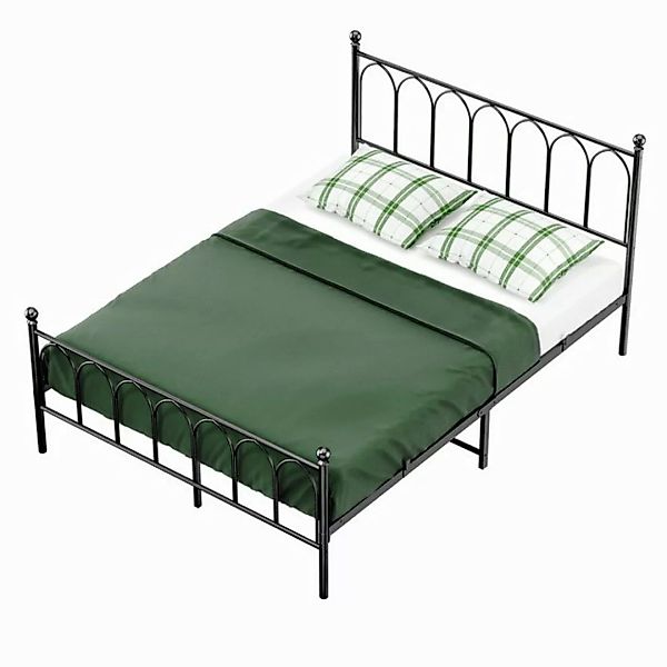 HAUSS SPLOE Metallbett 140 x 200cm mit Lattenrost für Schlafzimmer ohne Mar günstig online kaufen