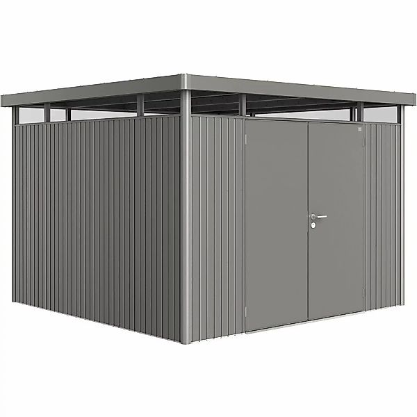 Biohort Metall-Gerätehaus HighLine Gr. H6 Quarzgrau-Metallic 8,5 m² Doppelt günstig online kaufen