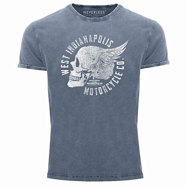 Neverless Print-Shirt Cooles Angesagtes Herren T-Shirt Vintage Totenkopf Sk günstig online kaufen