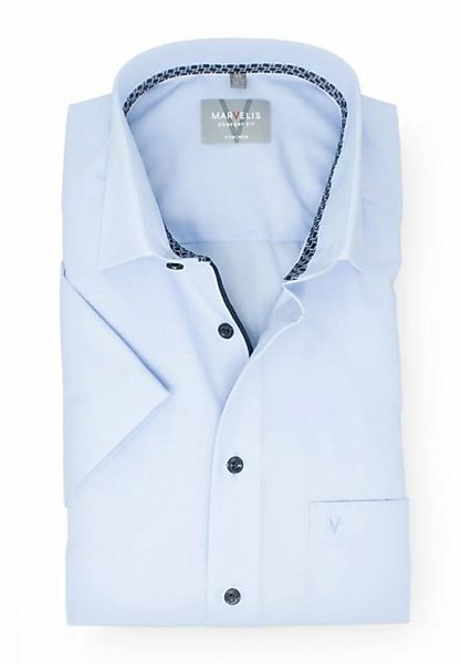 MARVELIS Kurzarmhemd Kurzarmhemd - Comfort Fit - Einfarbig - Rauchblau günstig online kaufen