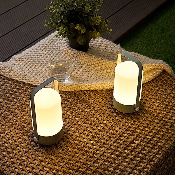 Pauleen LED Laterne "Mobile Charm 2x IP44 Hellgrün/Hellgrau" 2 Stk. Warmwei günstig online kaufen