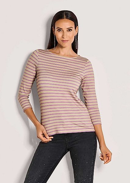 MADELEINE 3/4-Arm-Shirt Ringelshirt mit U-Boot-Ausschnitt, Halbarm Viskoses günstig online kaufen