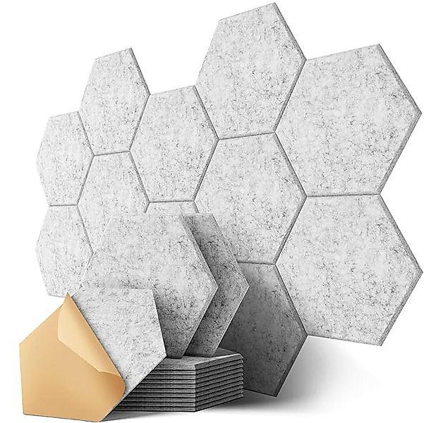 NUODWELL Akustikplatte 18 Stück Hexagon Akustikplatten Selbstklebend, 30x26 günstig online kaufen