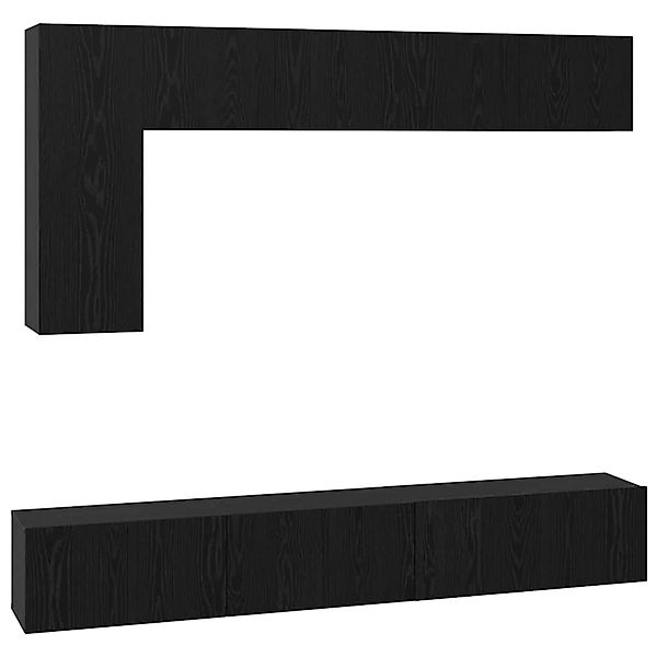 vidaXL TV-Schrank-Set 6-Tlg Schwarz Eichen-Optik 30,5 x 30 x 90 cm 3393247 günstig online kaufen