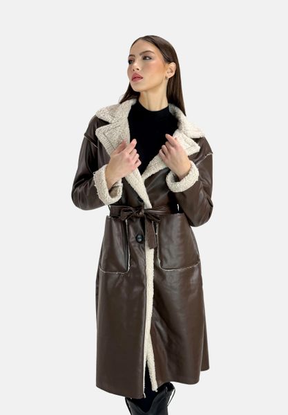 Elara Steppjacke Elara Damen Kunst-Ledermantel (1-St) günstig online kaufen