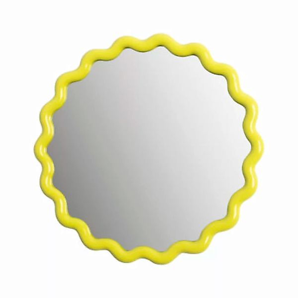 Wandspiegel Zigzag plastikmaterial gelb / Ø 35 cm - Polyesterharz - & kleve günstig online kaufen