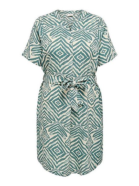 ONLY CARMAKOMA Shirtkleid Musterdruck mit Gürtel und kurzen Ärmeln - Sommer günstig online kaufen