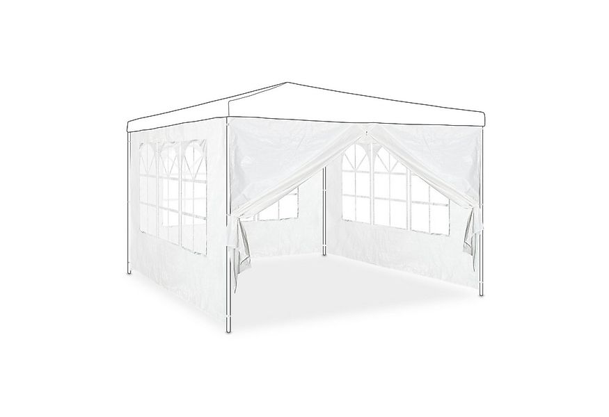 relaxdays Pavillonseitenteil Weiße Pavillon Seitenwand 4er Set, 300x200 cm günstig online kaufen