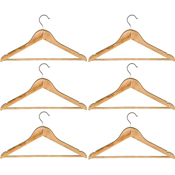 Holz Kleiderbügel 6er Set Braun günstig online kaufen