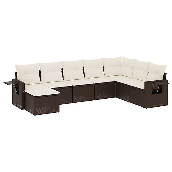 vidaXL 8-Tlg Garten-Sofagarnitur mit Kissen Braun Poly Rattan 3252900 günstig online kaufen