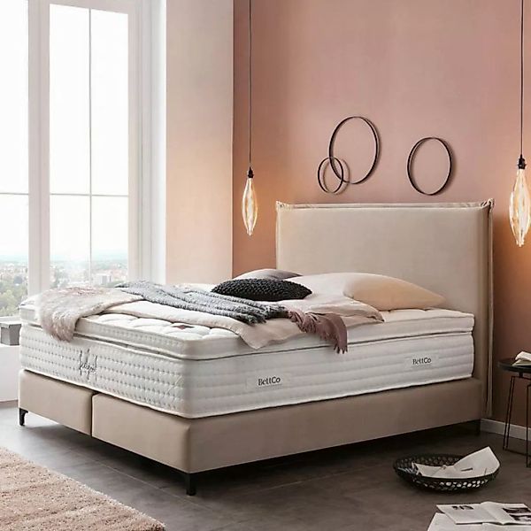 BettCo Boxspringbett London (180 x 200 cm, in Creme Velours), Kopfteil mit günstig online kaufen