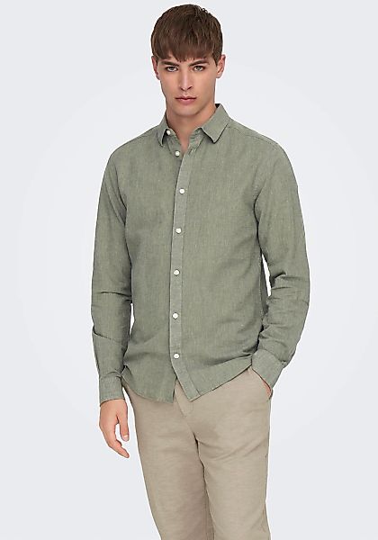 ONLY & SONS Langarmhemd ONSCAIDEN LS SOLID LINEN SHIRT NOOS günstig online kaufen