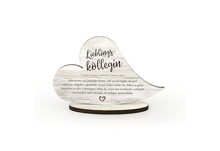 Kreative Feder Dekoobjekt Herz-Aufsteller „Lieblingskollegin“ - freistehend günstig online kaufen