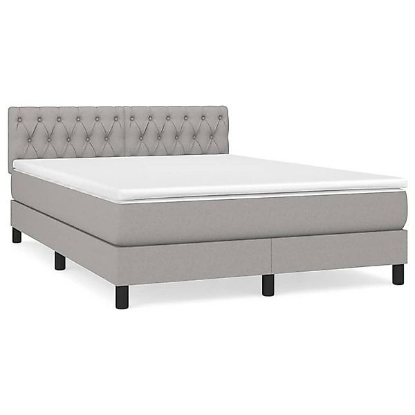 vidaXL Boxspringbett mit Matratze Hellgrau 140x190 cm Stoff1389523 günstig online kaufen