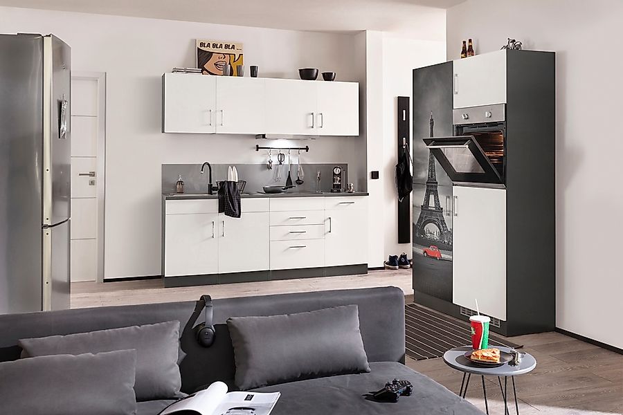 KOCHSTATION Küchenzeile »KS-Paris«, mit E-Geräten, Breite 330 cm, wahlweise günstig online kaufen