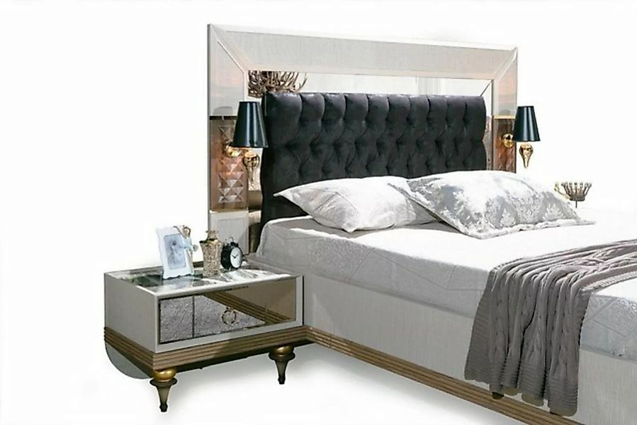 JVmoebel Bett Luxus Bett mit Glas Elementen Doppel Betten Bettgestell (Bett günstig online kaufen