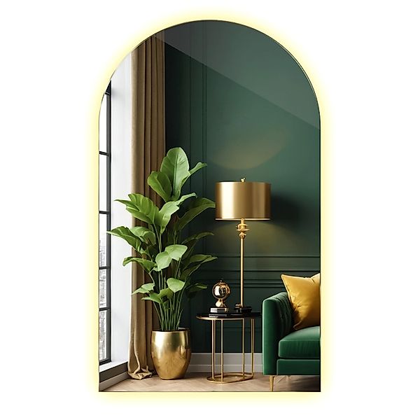 Tulup LED Spiegel LED Spiegel Halbbogen 60x100 cm Hintergrundbeleuchteter L günstig online kaufen