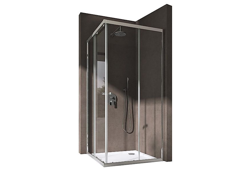 doporro Eckdusche Duschkabine Duschabtrennung Schiebetür Klarglas 6mm ESG H günstig online kaufen