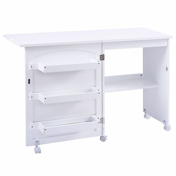 COSTWAY Regal-Schreibtisch, Nähschrank klappbar & rollbar, günstig online kaufen
