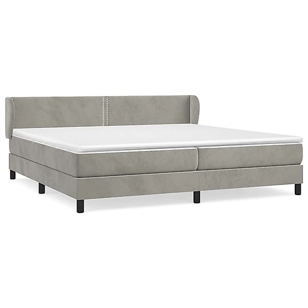Vidaxl Boxspringbett Mit Matratze Hellgrau 200x200 Cm Samt günstig online kaufen