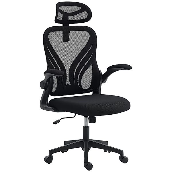 HOMCOM Ergonomischer Bürostuhl mit klappbaren Armlehnen und klappbarer Rück günstig online kaufen