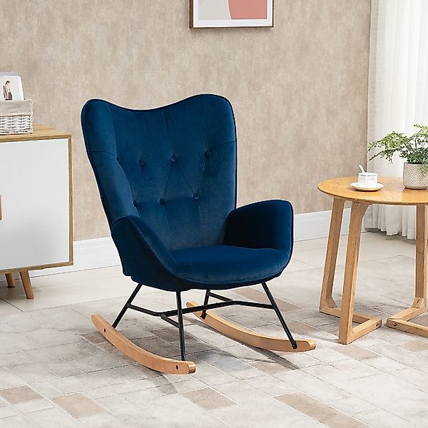 HOMCOM Schaukelstuhl mit Ohren Rocking Chair Großer Komfort Armlehnen Sitz günstig online kaufen
