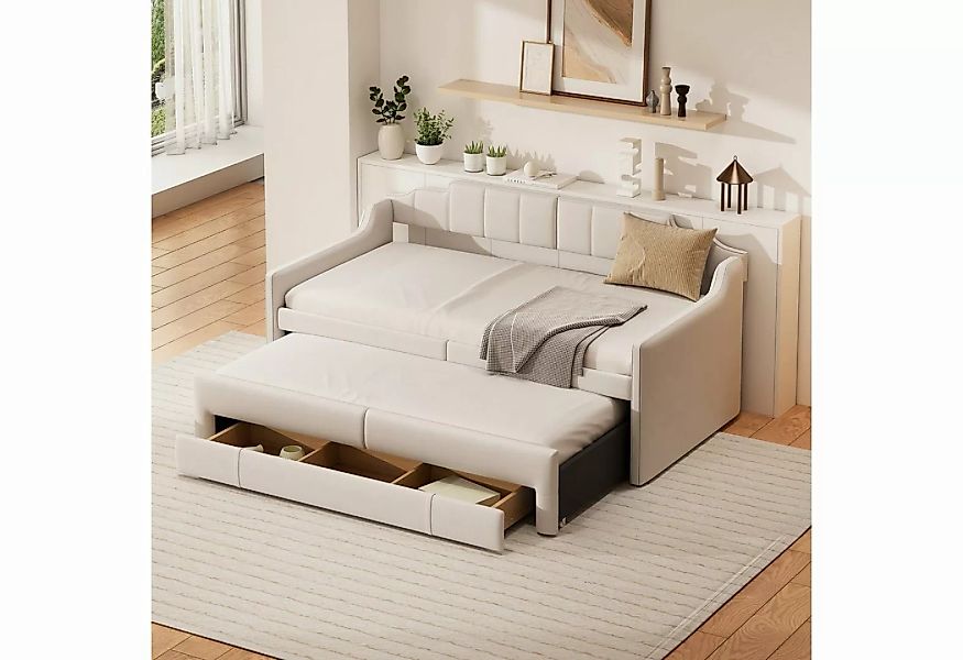 OKWISH Polsterbett Tagesbett, gepolstertes Einzel-Tagesbett mit Rollcontain günstig online kaufen