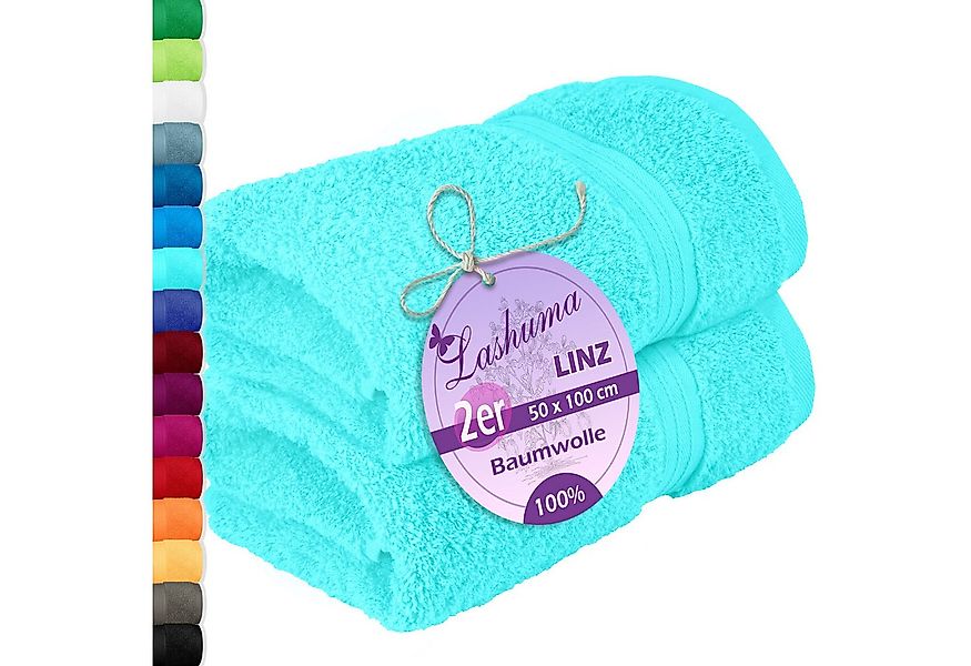 Lashuma Handtücher Linz, Frottee (2-St), Kuschelige Handtücher türkis 50x10 günstig online kaufen