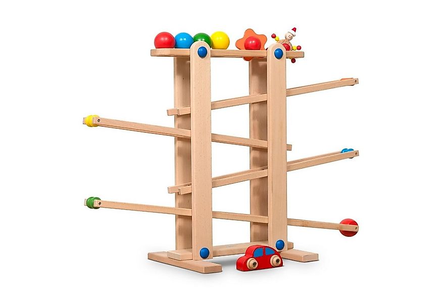 Coemo Kugelbahn, (8-tlg), Holzkugelbahn mit 7 mobilen Teilen Murmelbahn Mot günstig online kaufen