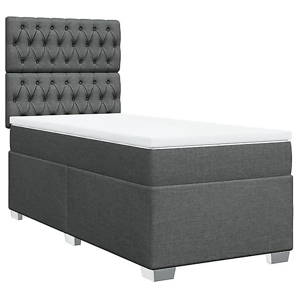 vidaXL Boxspringbett mit Matratze Dunkelgrau 90x200 cm Stoff 3292679 günstig online kaufen