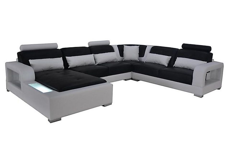 JVmoebel Sofa Leder Sofa + USB Couch Wohnlandschaft Eck Garnitur Design Mod günstig online kaufen