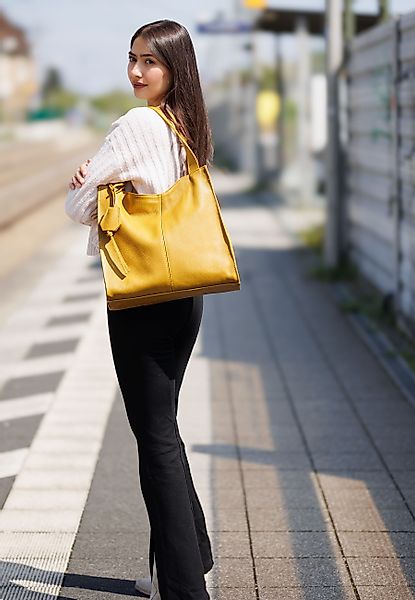 Caspar Schultertasche Großer XL Damen Leder günstig online kaufen