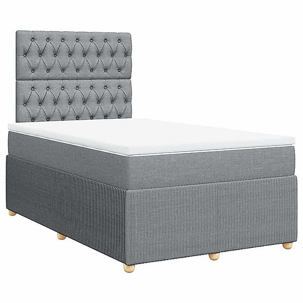 vidaXL Bett Boxspringbett mit Matratze Hellgrau günstig online kaufen
