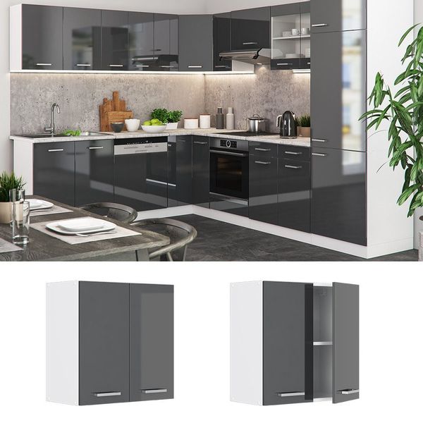 Vicco Hängeschrank R-Line, Anthrazit Hochglanz/Weiß, 60 günstig online kaufen