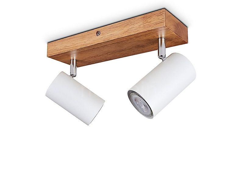 hofstein Deckenleuchte »Godo« Deckenlampe aus Metall in weiß und Holz, ohne günstig online kaufen