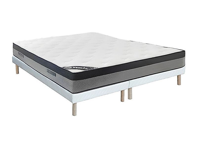 Bett-Set 180 x 200 cm, Polsterbett + Hybridmatratze 7-Zonen-Taschenfederker günstig online kaufen