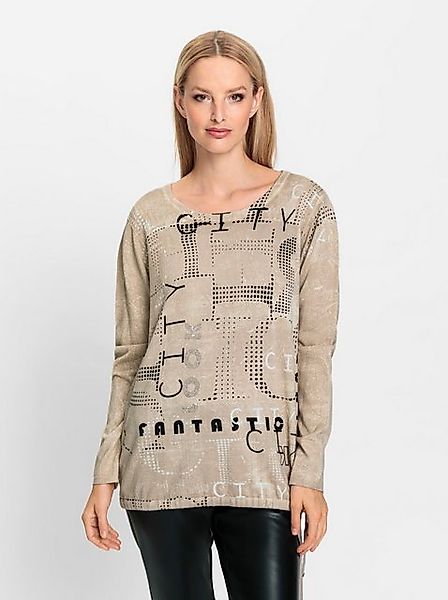 heine Strickpullover Druck-Pullover günstig online kaufen