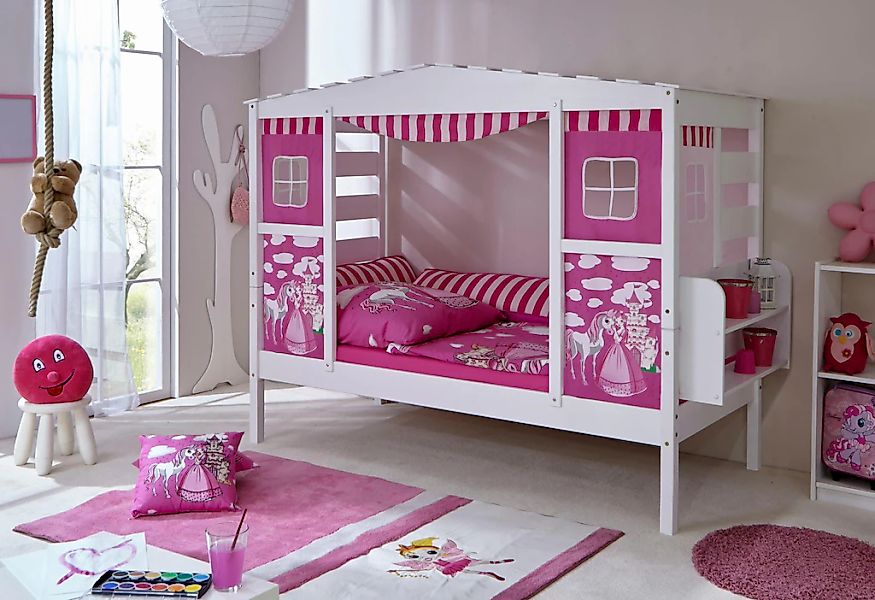 Ticaa Kinderbett "Lio", Hausbett, aus Kiefer Massivholz, inkl. Rollrost günstig online kaufen