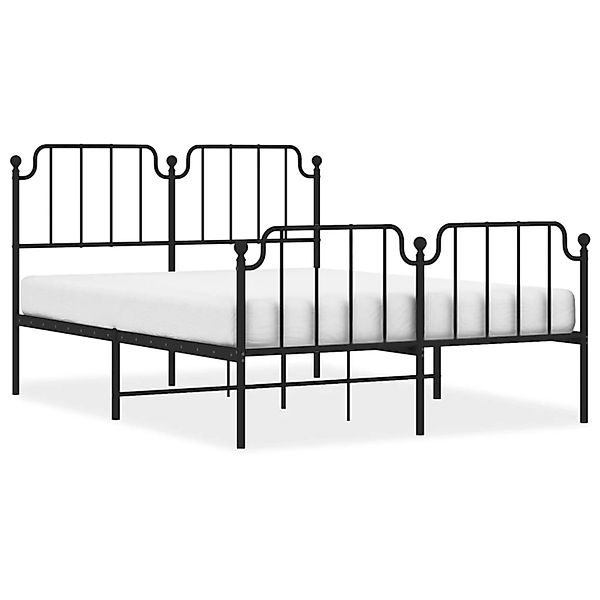 vidaXL Bettgestell Bettgestell mit Kopf- und Fußteil Metall Schwarz 140x200 günstig online kaufen