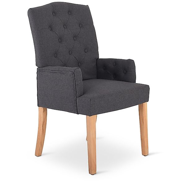 Raburg Esszimmerstuhl Polsterstuhl mit Armlehnen, Chesterfield-Design, günstig online kaufen