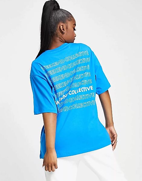 ASOS – Weekend Collective – Oversize-T-Shirt mit Logo-Motiv in leuchtendem günstig online kaufen